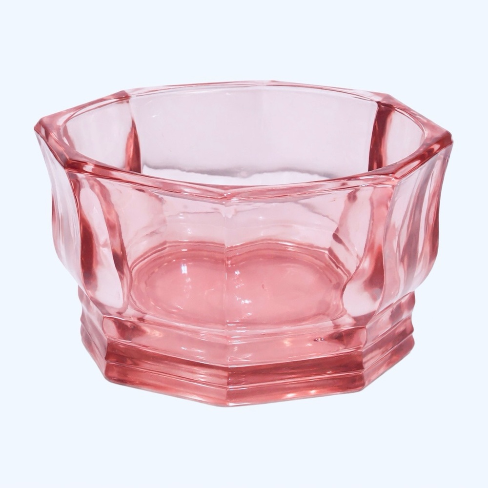 Vintage Pink Depression Bowl Indiana Glass Concord Octagonal Dish Jewelry Box